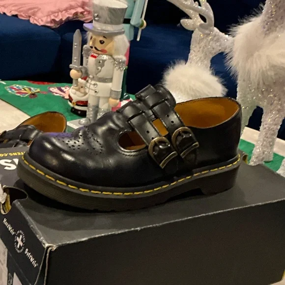 Dr. Martens Black Leather Buckle Shoes - Picture 4 of 10